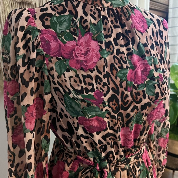 Floral Leopard Print Dress - Picture 4 of 6